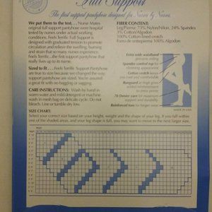High End Nurse Mates Full Support Pantyhose, size C, NEW-Last ONE